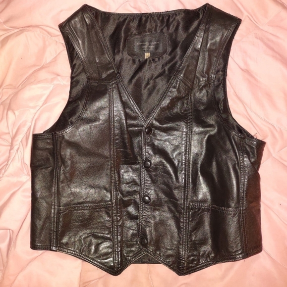REAL LEATHER VEST - Picture 1 of 2